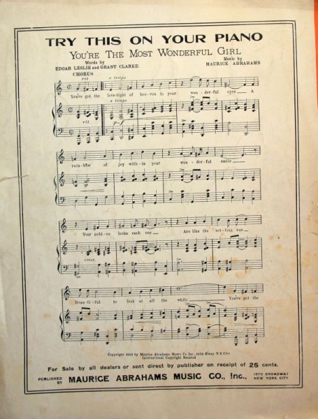 Al Jolson "He'd have to get under to fix up his Automobile" Songmap 1913 (3489)